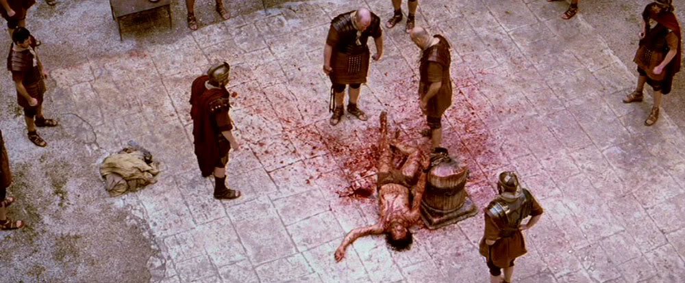 Jesus after scourging lying down