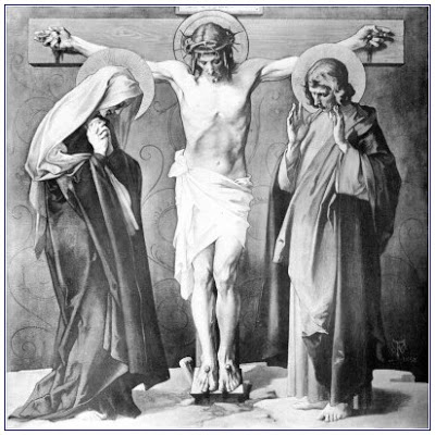 st. john and mary at the fot of the cross