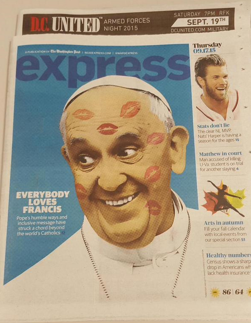 pope francis lipstick kisses