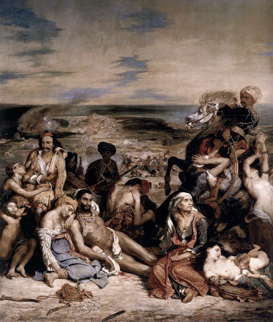 Eugene Delacroix. Massacre at Chios: Greek Families Awaiting Death or Slavery (1824).